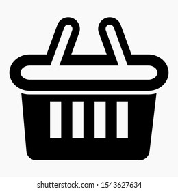 Shopping basket vector icon. Product icon in the online store. Illustration of an acquisition. Shopping Bag. Store designations. Vector icon.
