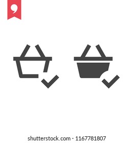 Shopping basket vector icon, purchase symbol