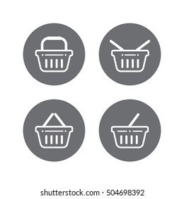 Shopping basket vector icon set

