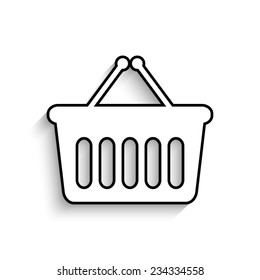 shopping basket  - vector icon with shadow