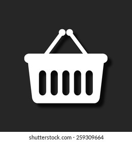shopping basket - vector icon with shadow