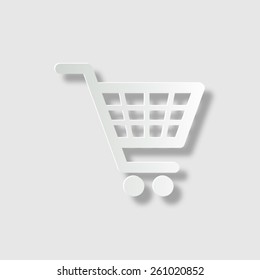shopping basket - vector icon with shadow