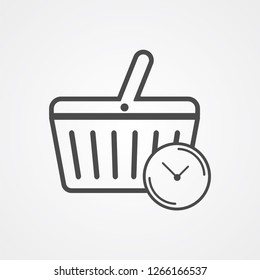 Shopping basket vector icon sign symbol