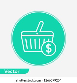 Shopping basket vector icon sign symbol
