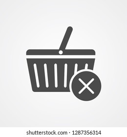Shopping basket vector icon sign symbol