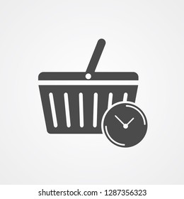 Shopping basket vector icon sign symbol