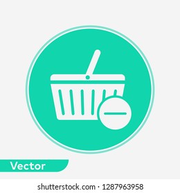 Shopping basket vector icon sign symbol