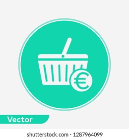 Shopping basket vector icon sign symbol
