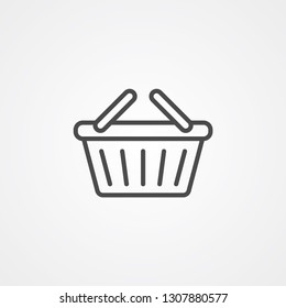 Shopping basket vector icon sign symbol