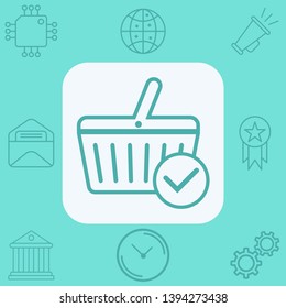 Shopping basket vector icon sign symbol