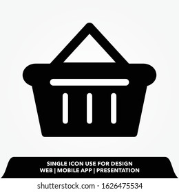 Shopping basket vector icon in trendy flat style