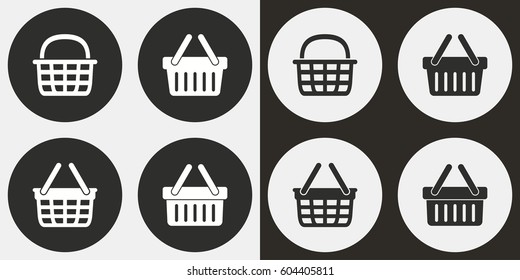 Shopping basket vector icons set. Illustration isolated for graphic and web design.