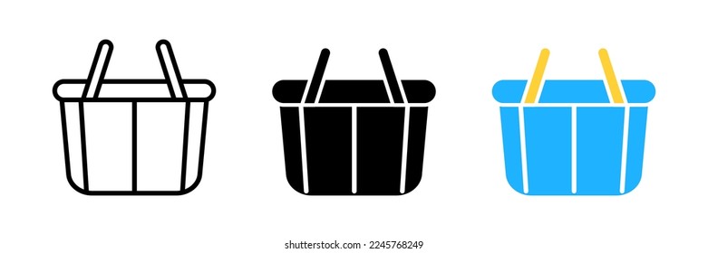 Warenkorb Vektorgrafik. Shopping und E-Commerce-Outline-Symbol. EPS10
