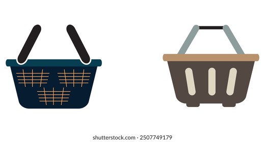 Shopping Basket Vector illustration. Shopping and E-commerce Glyph icon design eps 10