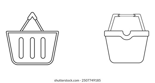 Ilustración vectorial de la cesta de la compra. Compras y comercio electrónico Diseño de icono de glifo eps 10