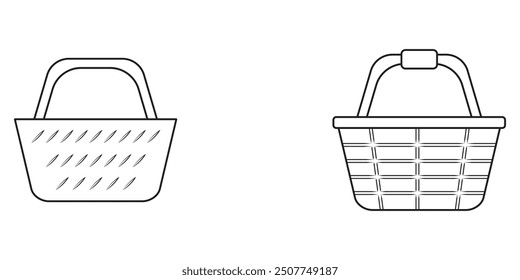 Shopping Basket Vector illustration. Shopping and E-commerce Glyph icon design eps 10