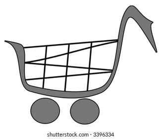 Shopping basket (vector illustration or web icon)