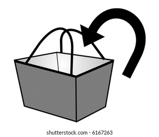 Shopping basket (vector illustration or web icon)