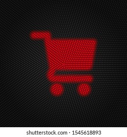 Shopping, basket vector Light red color retro style vector icon