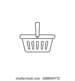 Shopping basket vector line icon, flat isolated linear sign.
