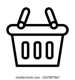 Shopping Basket Vector Line Icon Design