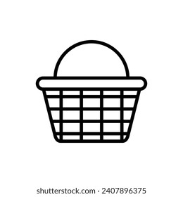 Shopping basket vector line icon illustration