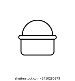 Shopping Basket Vector Line Icon. Suitable for books, stores, shops. Editable stroke in minimalistic outline style. Symbol for design 