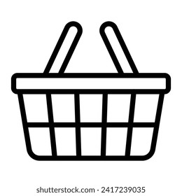 Diseño de icono de línea de vectores de cesta de compras