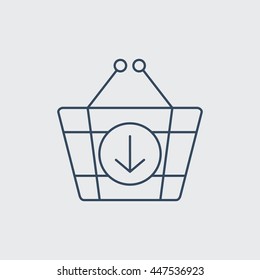 shopping basket Vector Line Icon. Eps.-10.