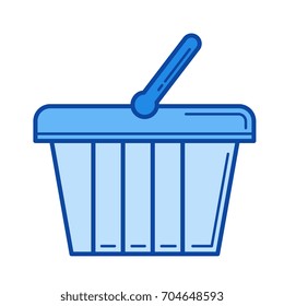 Warenkorb, Vektorsymbol einzeln auf weißem Hintergrund. Warenkorb-Symbol für Infografik, Website oder App. Blaues Symbol für ein Gittersystem.