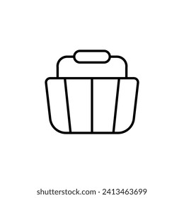 Shopping Basket Vector Line Sign for Adverts. Suitable for books, stores, shops. Editable stroke in minimalistic outline style. Symbol for design 