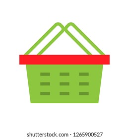 Shopping basket vector, Online shopping flat design icon
