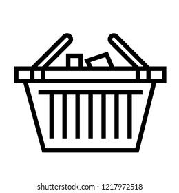 Shopping basket vector outline icon