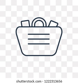 Shopping basket vector outline icon isolated on transparent background, high quality linear Shopping basket transparency concept can be used web and mobile