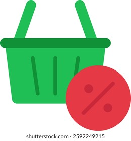 Shopping Basket Vector for Retail and E-Commerce. Online store symbol, grocery shopping icon, digital purchase illustration