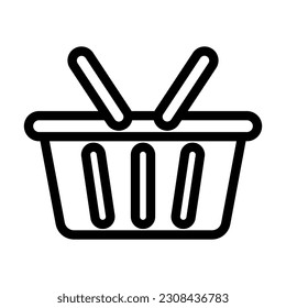 Shopping Basket Vector Thick Line Icon For Personal And Commercial Use.
