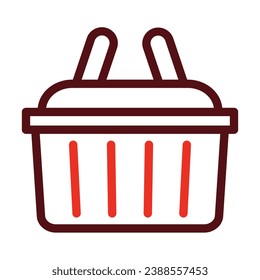 Shopping Basket Vector Thick Line Two Color Icons For Personal And Commercial Use.
