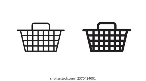 Shopping basket vector web icons set