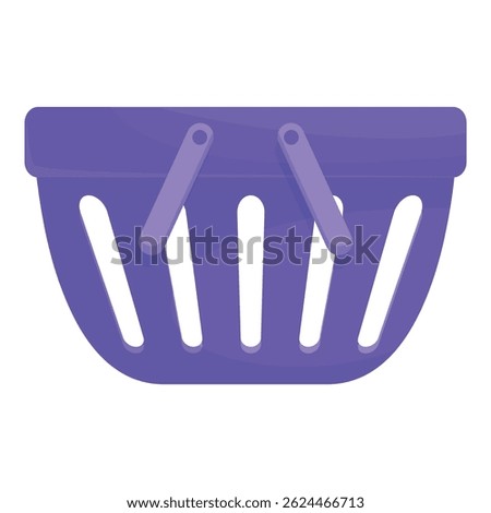 Shopping basket waiting to be filled while standing on white background