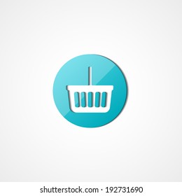 Shopping basket web icon on white background