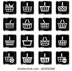 shopping basket web icons for user interface design