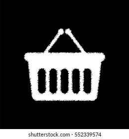 shopping basket  - white vector icon