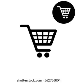 Shopping Basket  - White Vector Icon