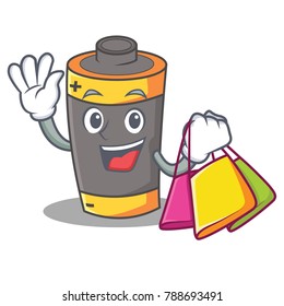 Shopping battery character cartoon style