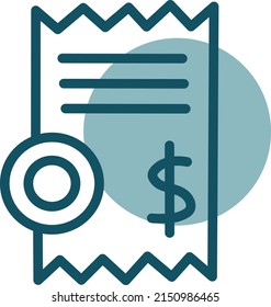 Shopping bill, illustration, vector on a white background.