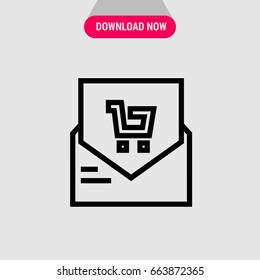 Shopping bill vector icon, Invoice for shopping expenses symbol. Simple, modern flat vector illustration for mobile app, website or desktop app  