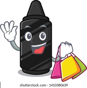 Shopping black crayon in the character shape