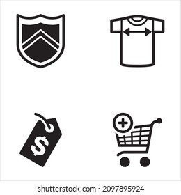 Juego de iconos negros de compras 