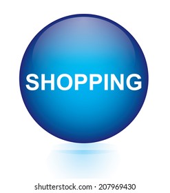 Shopping blue circular button