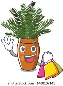 Shopping boston fern isolated with the character